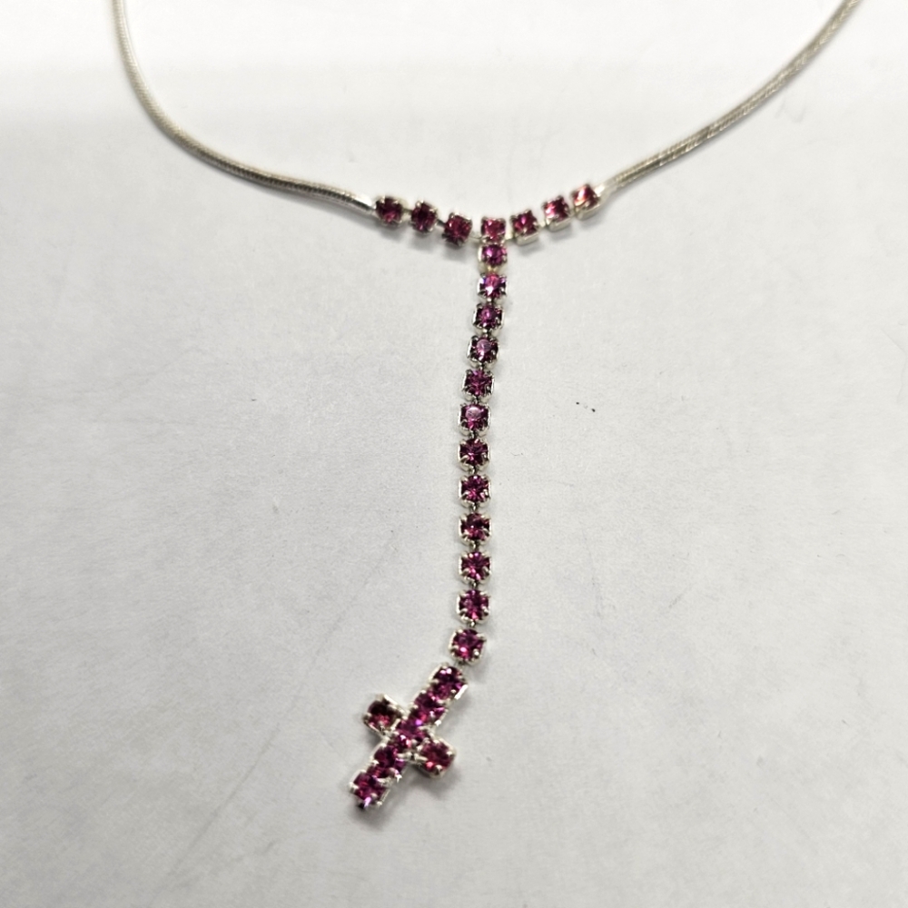 Pink Rhinestone Fashion Necklace